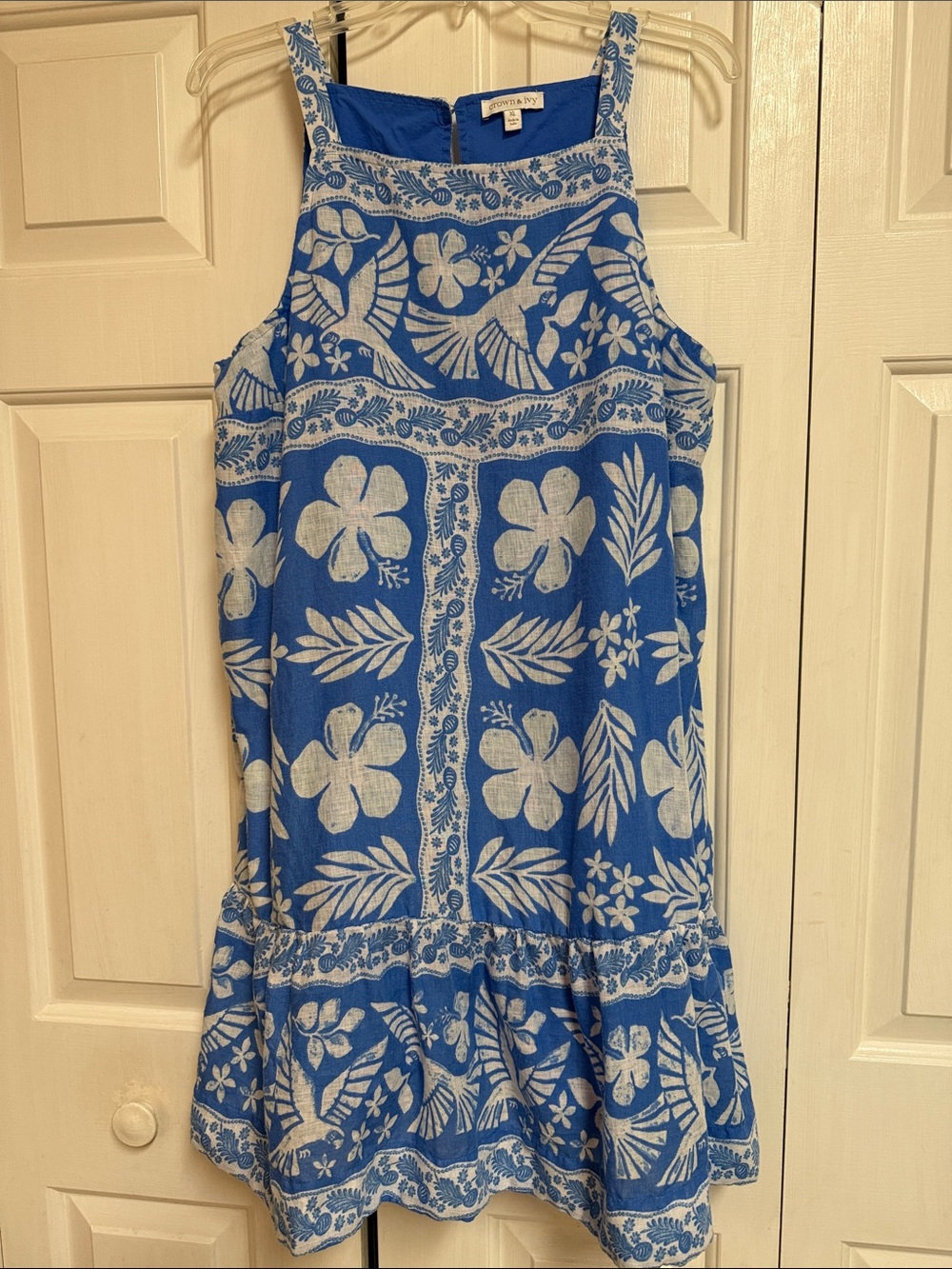 crown & ivy Blue and White Floral Mini Dress
